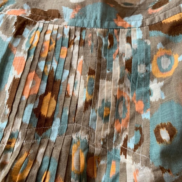 Banana Republic Women’s Pleated Cotton Print A-line Mini Skirt Geo Floral Size 8 - Picture 3 of 6